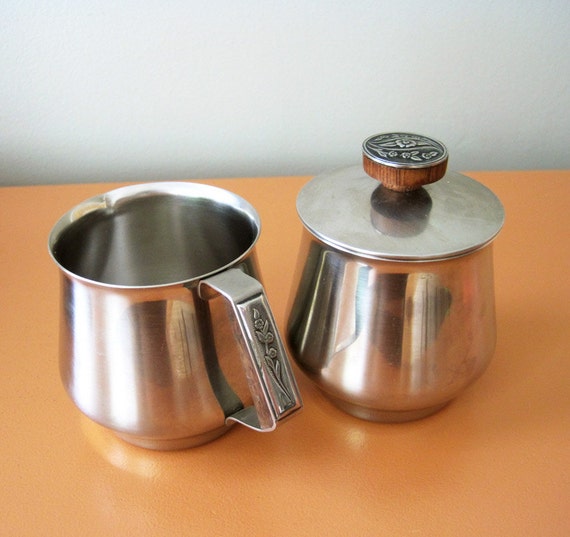 Vintage Rogers Insilco Stainless Steel Coffee Set with Floral