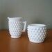 Vintage Fenton Hobnail Milk Glass Creamer and Sugar Bowl