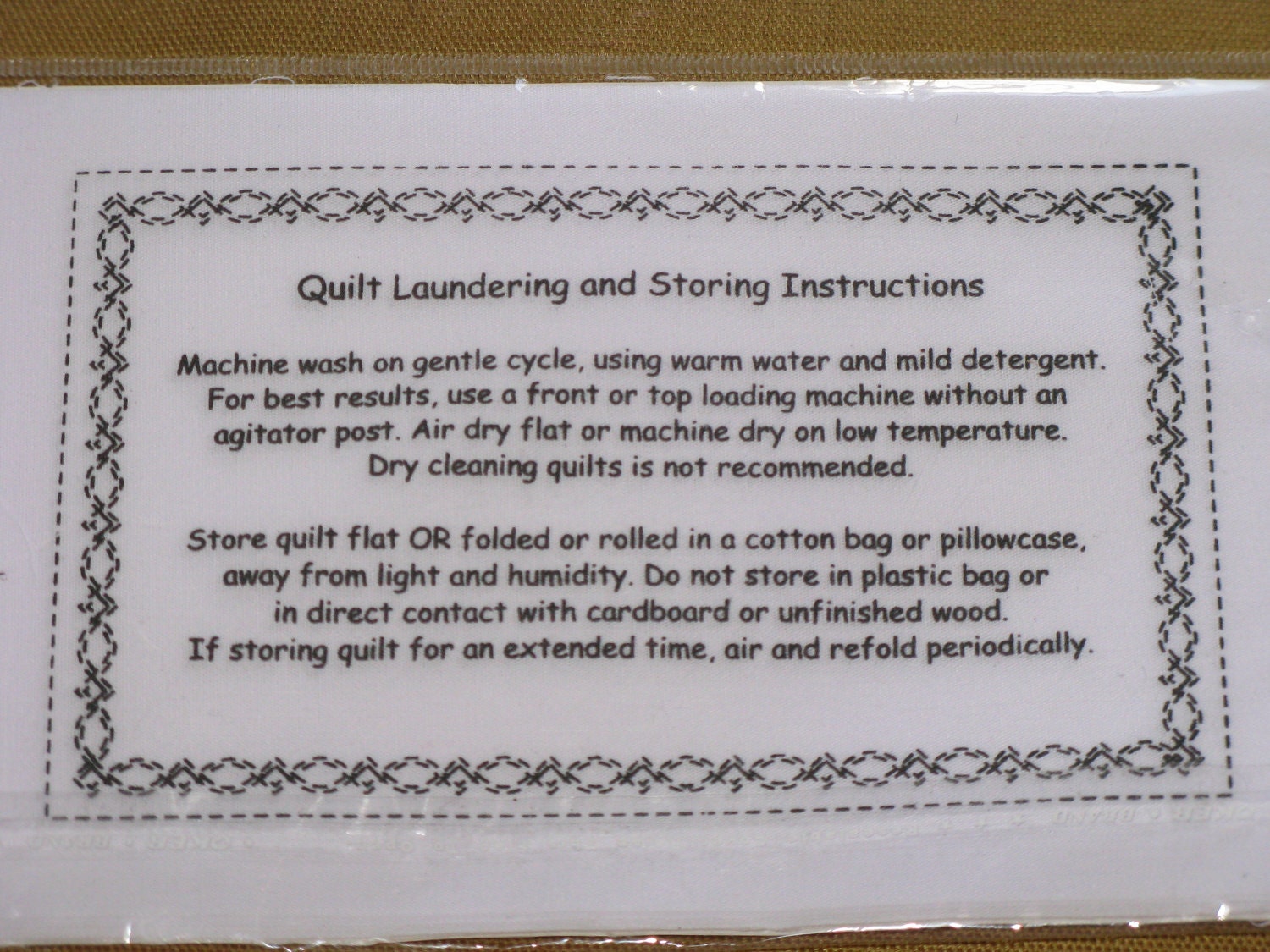 Fons and Porter Cotton Fabric Quilt Care Labels Printed