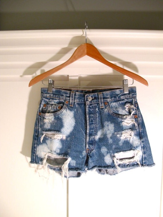 Items similar to Vintage Levi's Jean Dyed & Distressed Cut Offs (Size ...