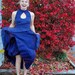 Polka Dot Perfection 1970s Vintage Navy Blue And White Halter Caplet Gown Sz Medium / 12