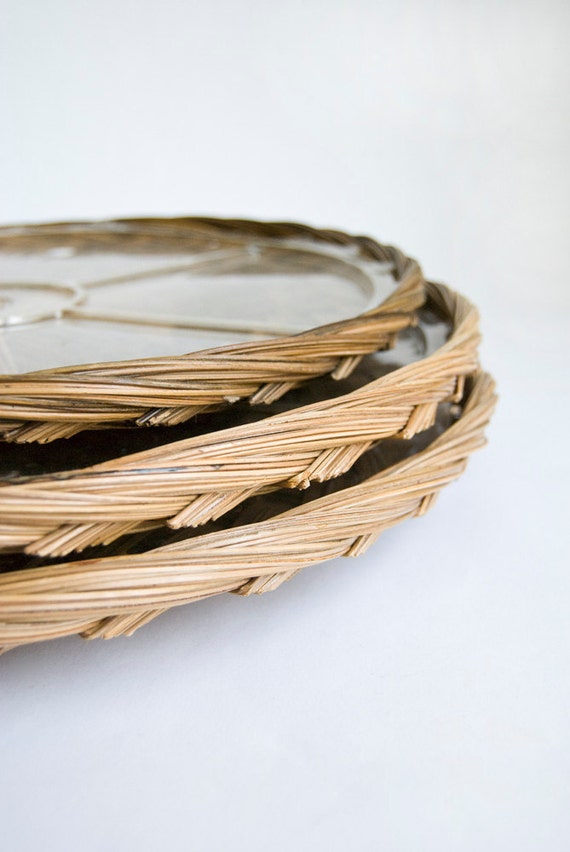 Picnic Wicker Serving Trays Farmhouse Rustic Platters Wackerly