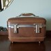 American Tourister Train Case Brown with Chrome Accents Vintage Luggage Travel Carry On Bag Hardcase