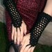 Gothic Black Crocheted Gloves / Black Beads / Black Lace Trim