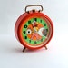 Vintage red / orange alarm clock made in Germany - unique clock