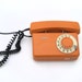 RESERVED FOR RAY - Vintage mustard / orange rotary telephone