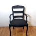 Antique Black & White Stripe French Louis Chair