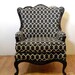 Oversized Black Pattern Armchair