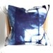 Navy Pillow - 100% Organic Cotton Tie Dye Shibori Pillow Cover - 16 x 16 inches - Marine