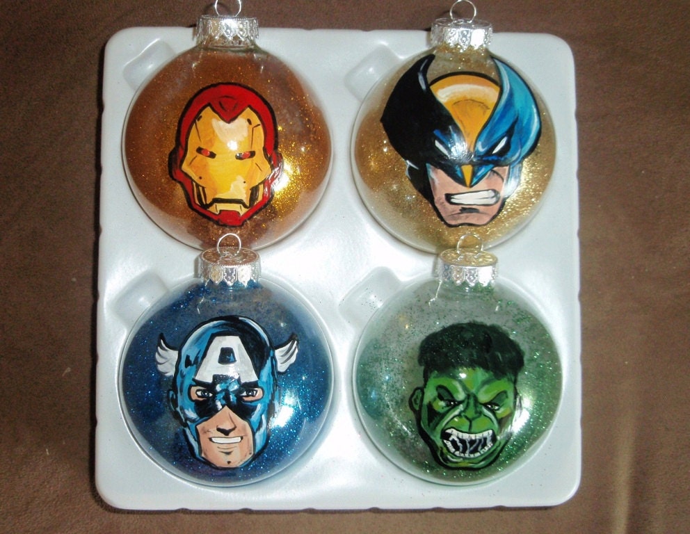 marvel christmas ornament set