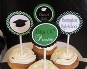 Graduation Party Circles, Graduation Cupcake Toppers, Printable Party Circles, Printable Cupcake Toppers, Graduation Party Decor Il_170x135
