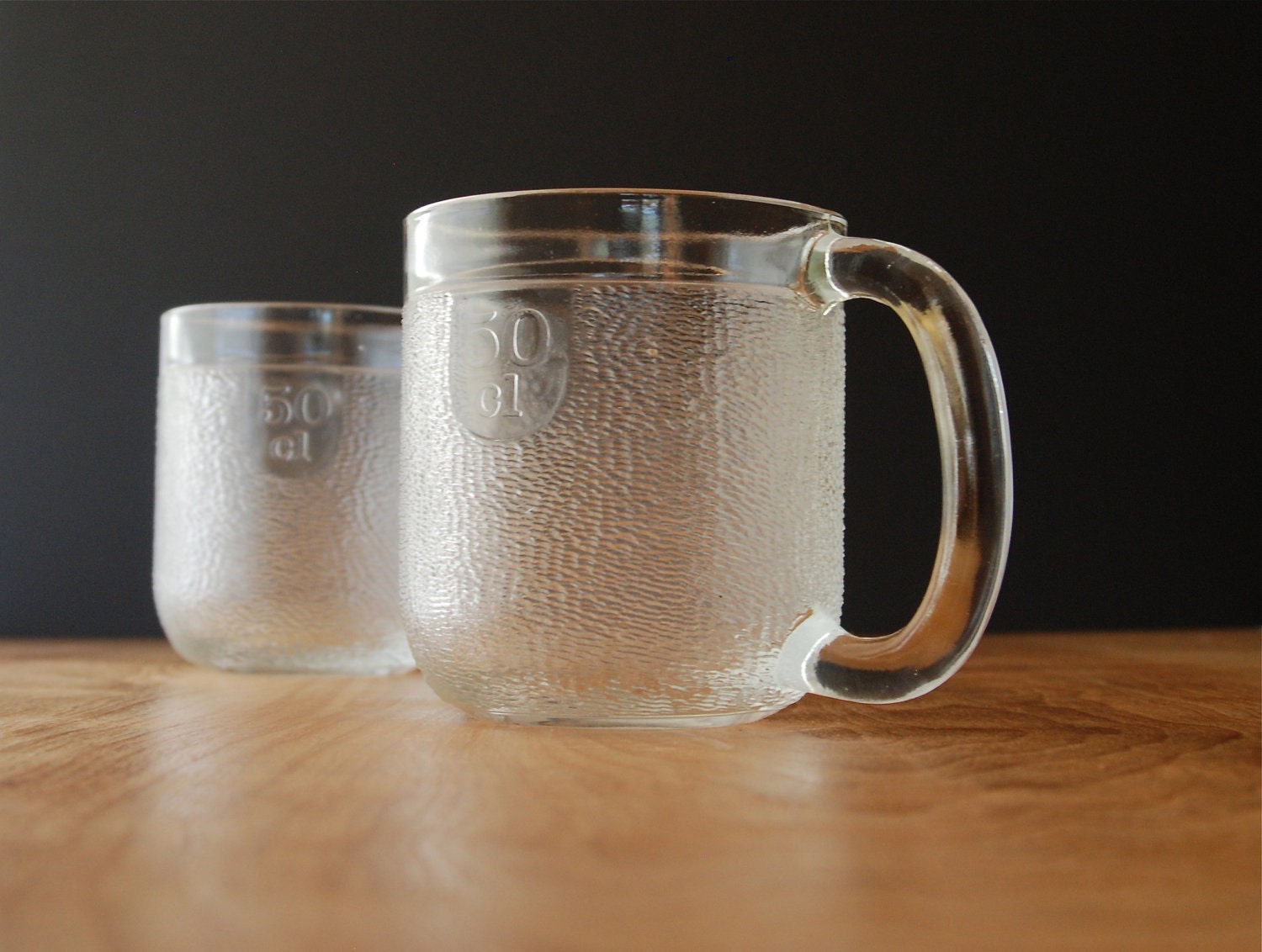 Two Vintage Arabia iittala Krouvi Glass Beer Mugs by DipperVintage