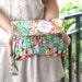 Clutch in Mint turquoise and Fuchsia Floral
