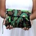 Pleated Wristlet Purse in Green Javanese Batik