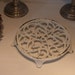 Vintage French Large White Cast Iron Trivet stand