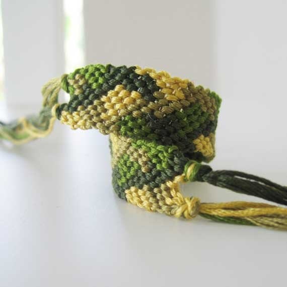 Camo Woven Wish Bracelet Friendship Bracelet