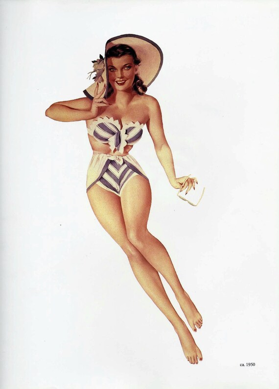 Vintage Vargas Pin Up Girl Print Paper Ephemera Wall Art