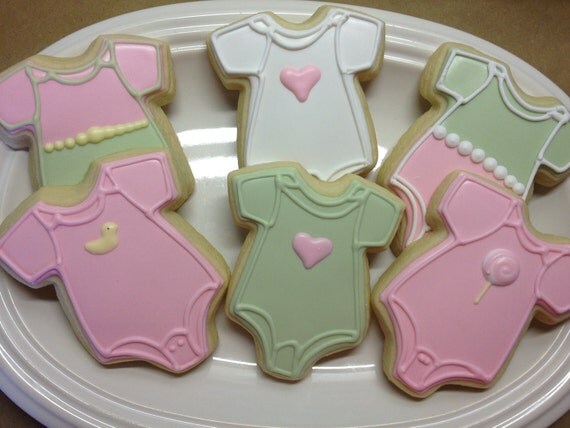 THICK Baby Onesie Decorated Sugar Cookies Il_570xn
