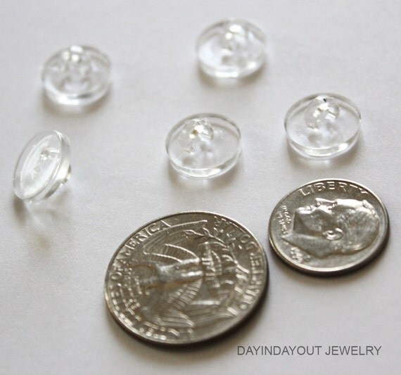 50pcs Clear Plastic Button Shank For Flatback Cabochon 4672