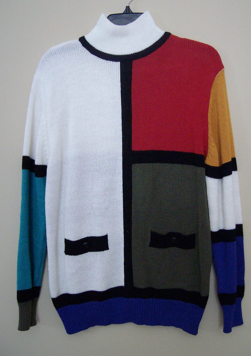 Mondrian Inspired Color Block Sweater by TCollinsArt on Etsy