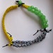 Necklace African colorblock blue beads mint green Czech beads yellow Native American trade beads modern jewelry