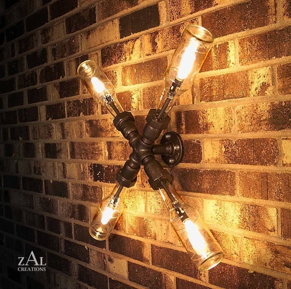 Wall Light Lamp Beer Bottles Plumbing Pipe Ings Beer Bottles Plumbing Pipe Ings Wall Light