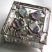 Stained Glass Jewelry Box - Beveled Glass with Fluorite - OOAK - Handcrafted - Made in USA