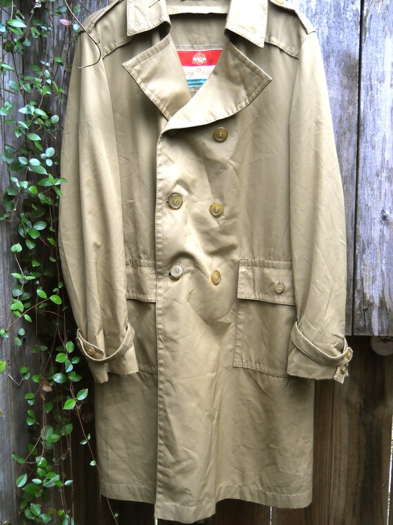 Vintage men's trench coat by Oleg Cassini size large by BopandAwe