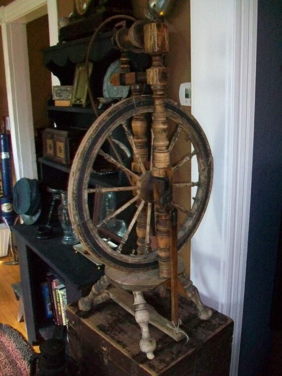 1800s Norwegian Spinning Wheel Fabulous Country Antique
