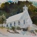 watercolor ORIGINAL Our Lady of Tears 1--church chapel rustic watercolour
