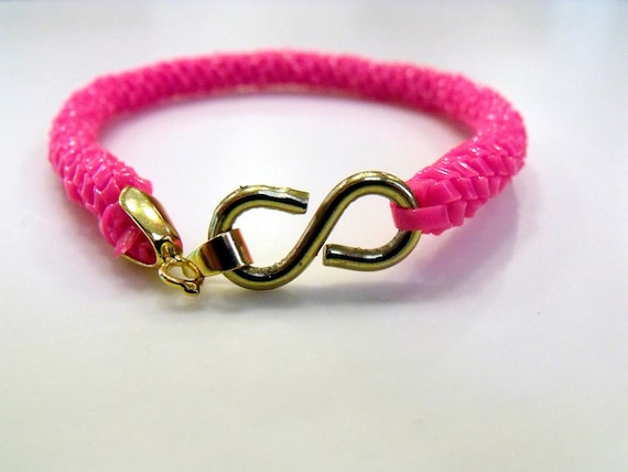 Items similar to Hot Pink Gimp Bracelet on Etsy