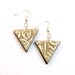 Triangle earrings / Lace earrings / Geometric earrings / Dangle /Beige Earrings