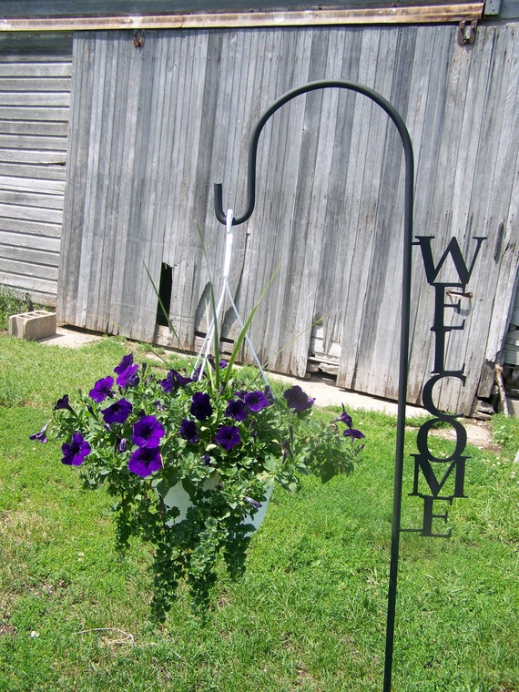 Shepherd Hook Yard Garden Decor Art Plant Holder Hook