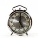 Beautiful vintage French Jaz Metal Alarm CLOCK with metallic dial - LOFT DECO