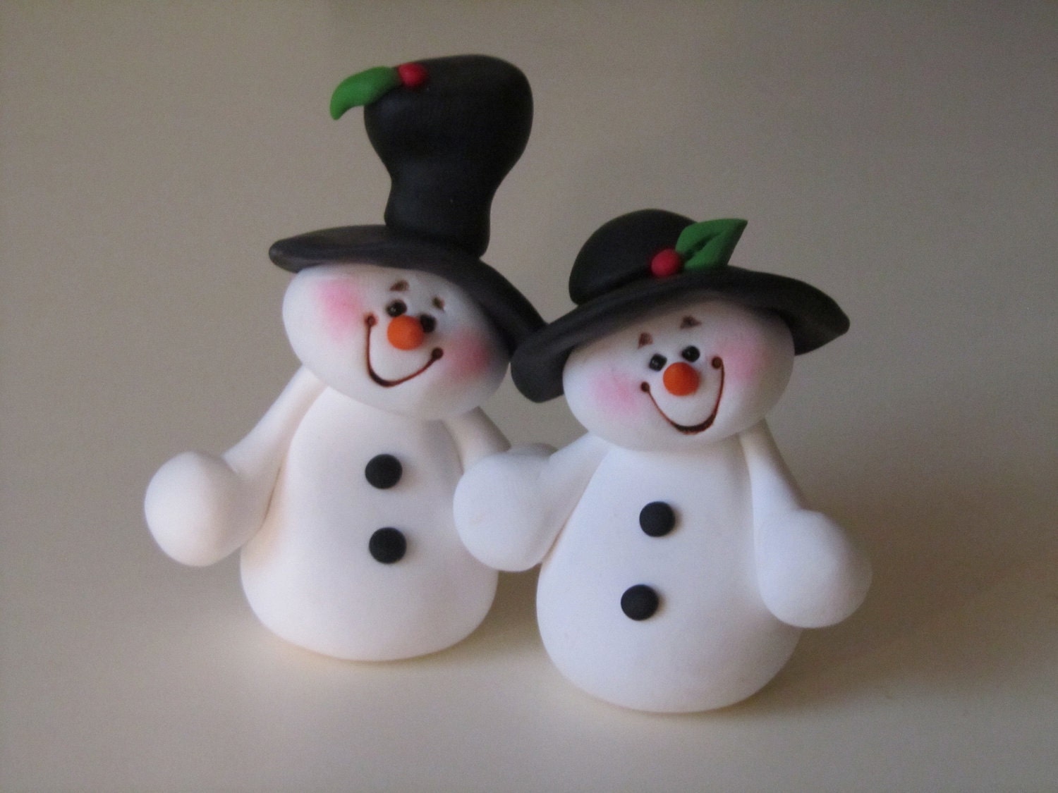 Polymer Clay Christmas Snowman Couple