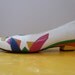 80's Neon Heels Color Block Abstract Graphic White Shoes 8