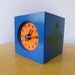 60's Block Clock Mod Blue Orange Green Wind Up