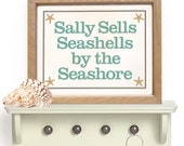 Items similar to Beach Home Decor Art Print Sally Sells Seashells