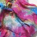 long marbeled silk scarf - batik hand dyed from india
