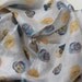 long silk scarf - light silver grey with golden blue pansy flowers, summer scarf, summer accessories