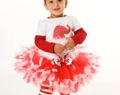 Petti Tutu Skirt - Holiday or Christmas - Red & White - Christmas Crush - 3-4 Toddler Girl - Cutie Patootie Designz Il_170x135