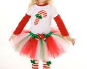 Tutu Skirt - Holiday or Christmas - Red, White & Green - Treasured Treat - 12 Month to 2 Toddler Girl - Cutie Patootie Designz Il_170x135