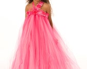 Flower Girl Tutu Dress - Hot Pink - Pink Pizzazz - 5-6 Youth Girl - Cutie Patootie Designz Il_170x135