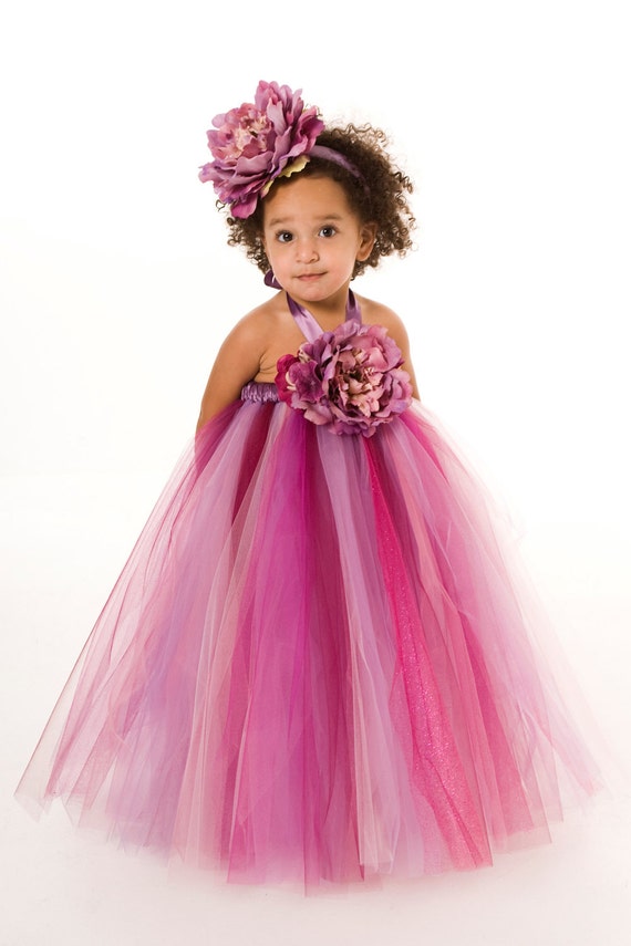 Flower Girl Tutu Dress - Purple - Sugar Berry - 7-8 Youth Girl