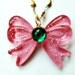 Sailor Moon Inspired Bow Jewel Necklace with Gold Moon and Stars Chain Sailor Jupiter