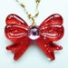Sailor Moon Inspired Bow Jewel Necklace with Gold Moon and Stars Chain-Sailor Mini Moon-Rini-Chibi Usa