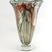 Hand Blown Art Glass Vase - Scarlet Red - Freeform - Fluted
