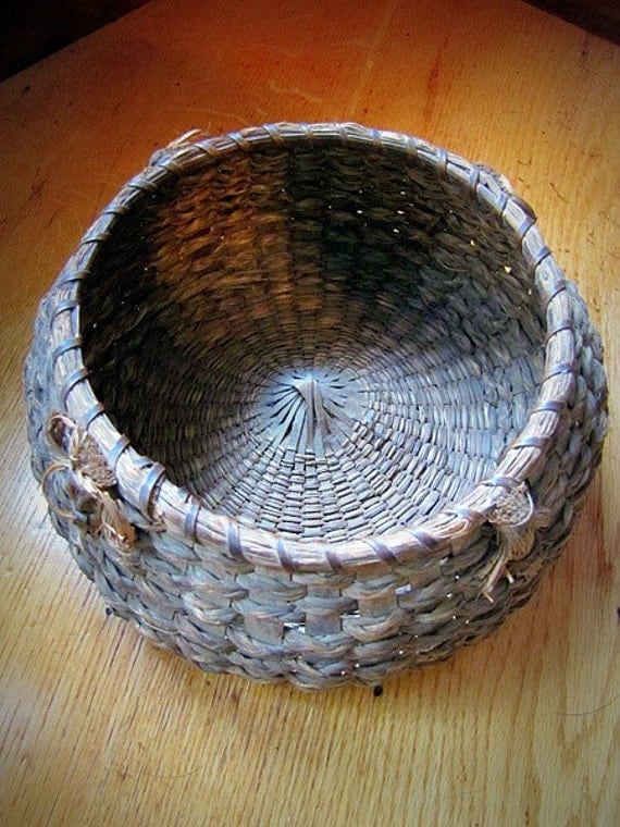 Antique Handmade Native American Sweetgrass Basket