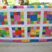 Handmade baby quilt bright and colorful
