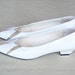 Size 9 Amalfi White Leather Heels with Cutout Snakeskin Toe 1960s
